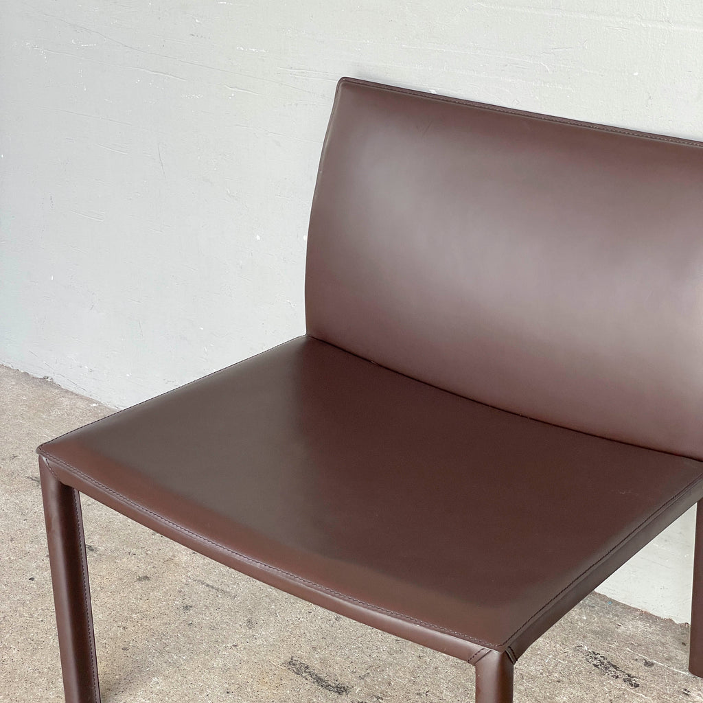 Dark Brown Leather Lounge Chair