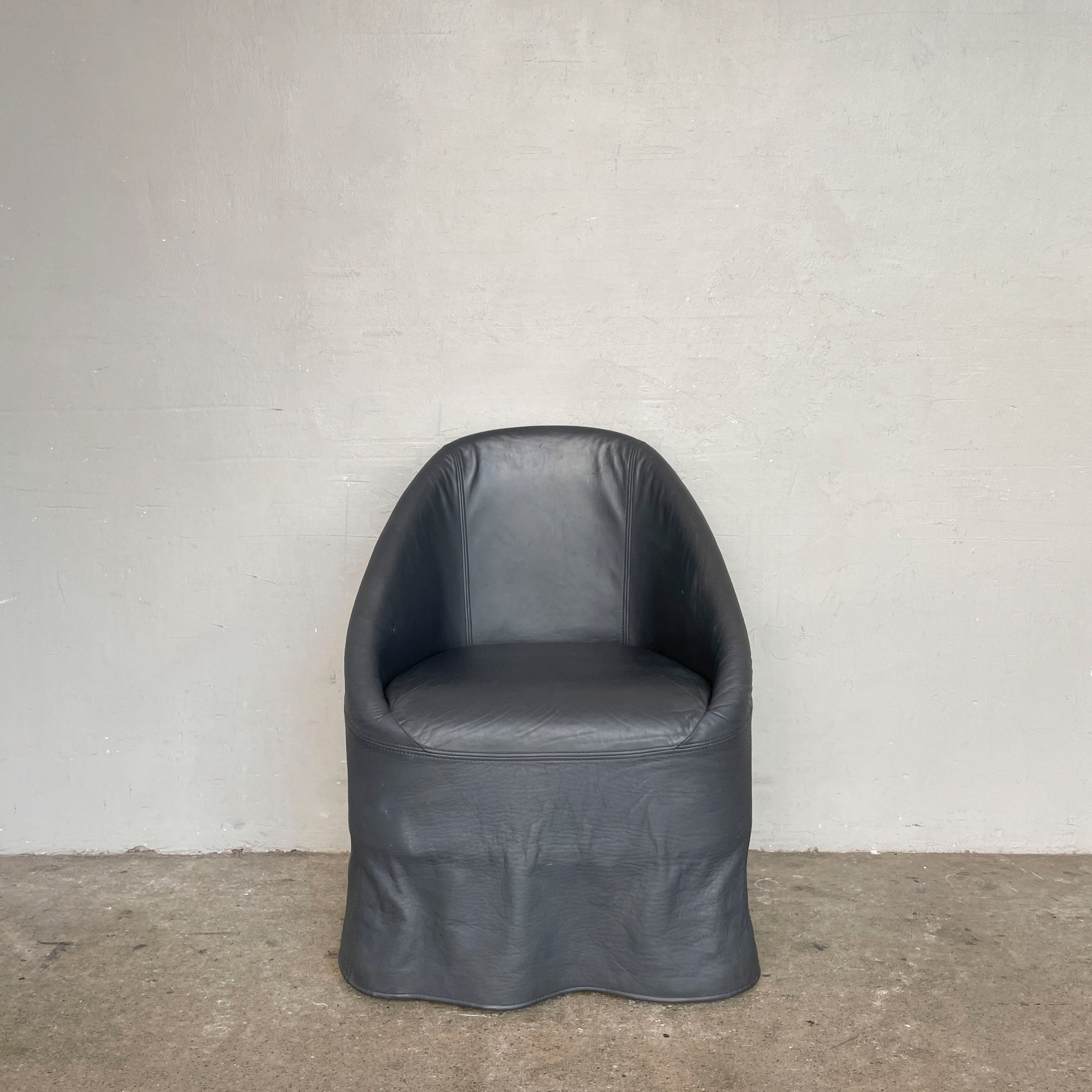 Black Leather Tub Chair