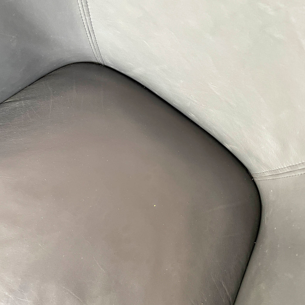Black Leather Tub Chair