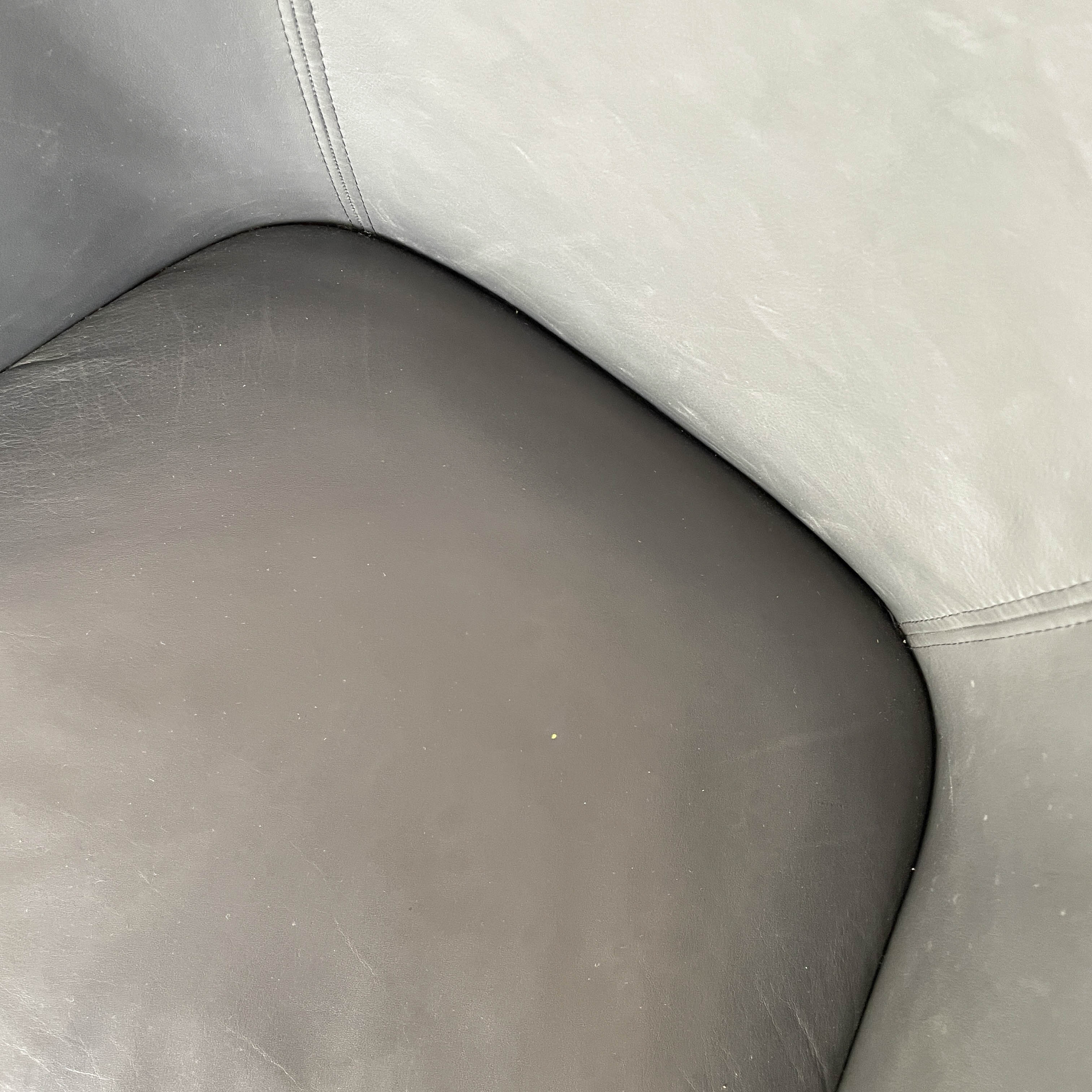 Black Leather Tub Chair