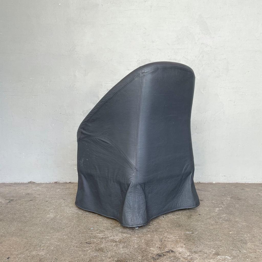 Black Leather Tub Chair