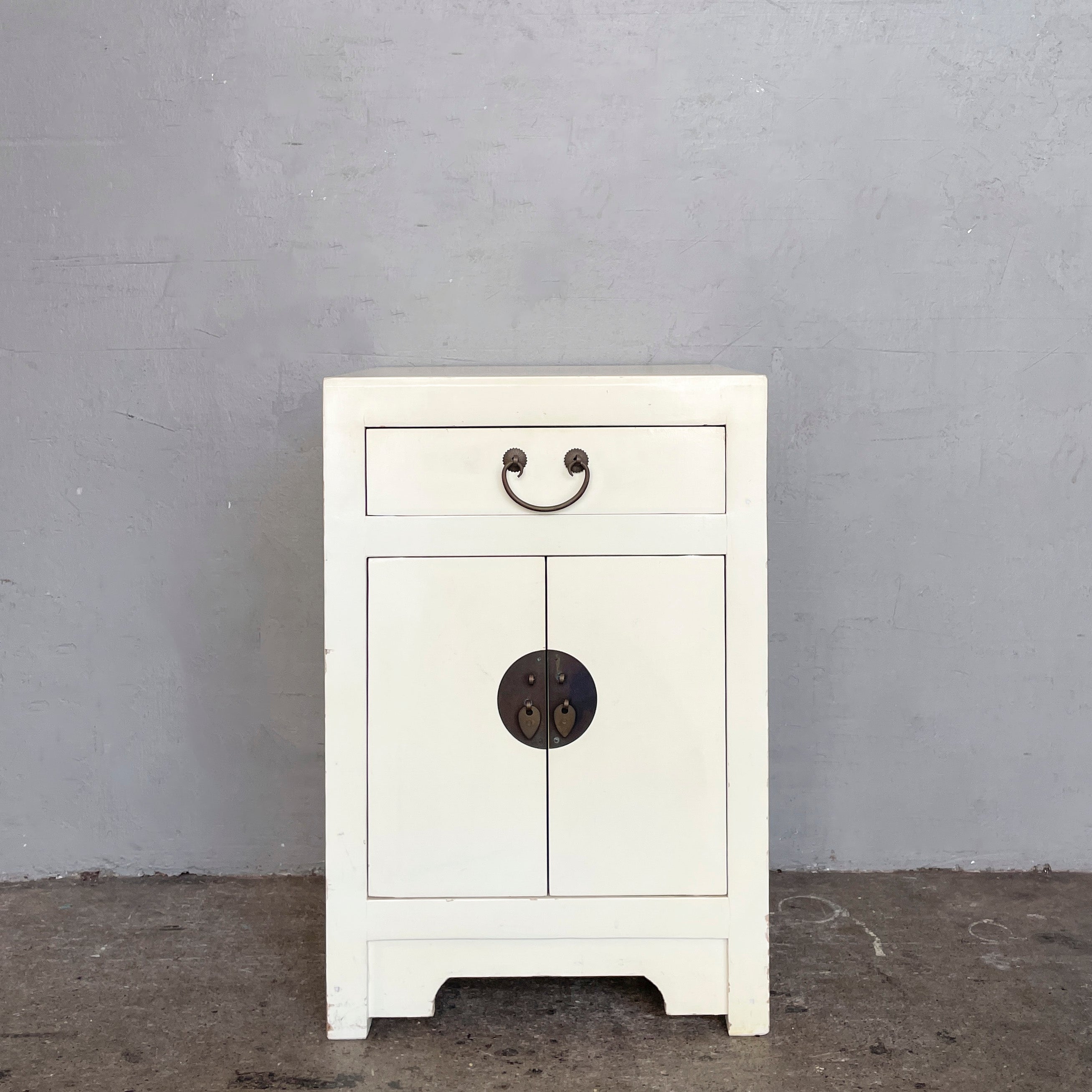 Cream White Elm Side Table