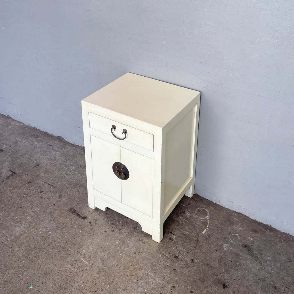 Cream White Elm Side Table