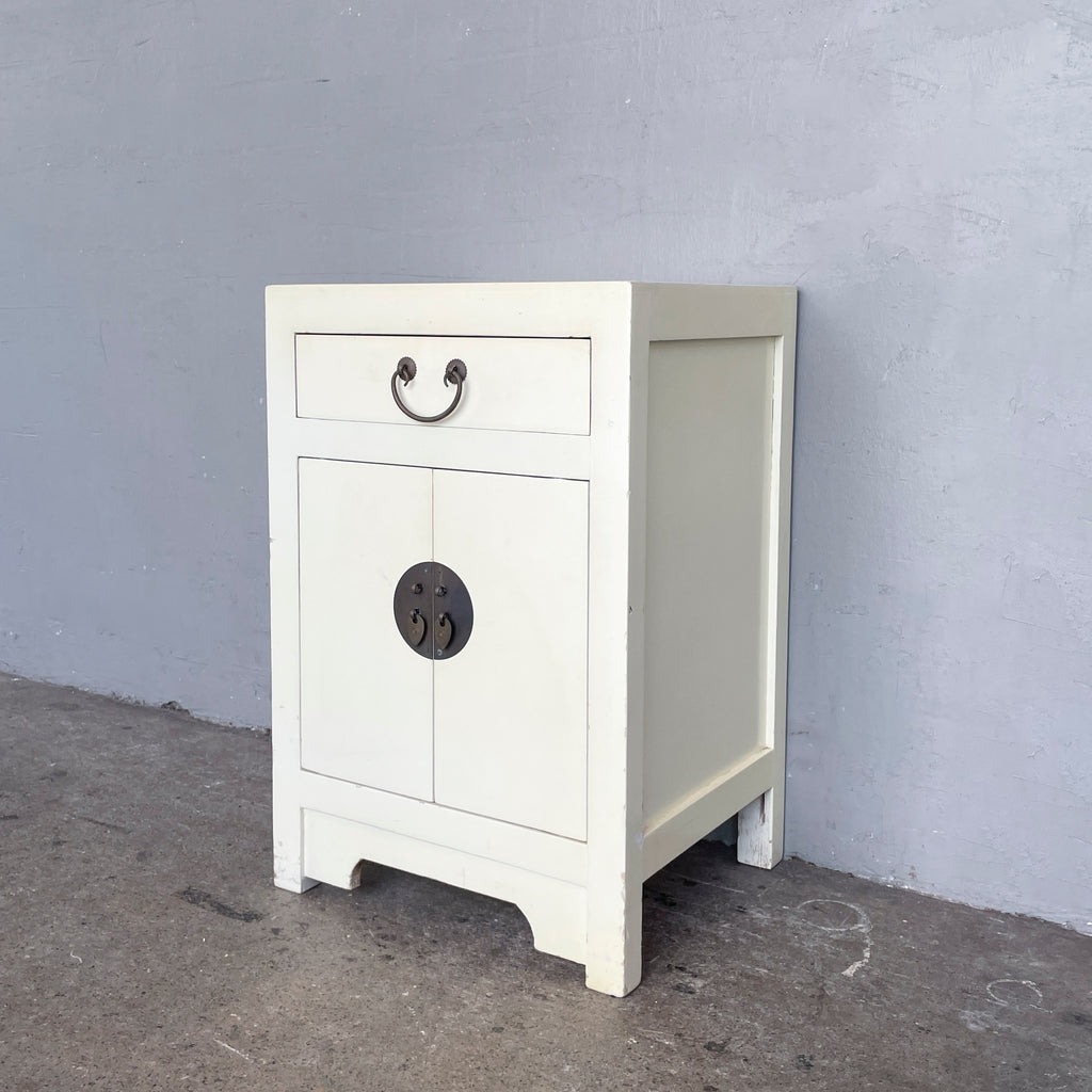 Cream White Elm Side Table
