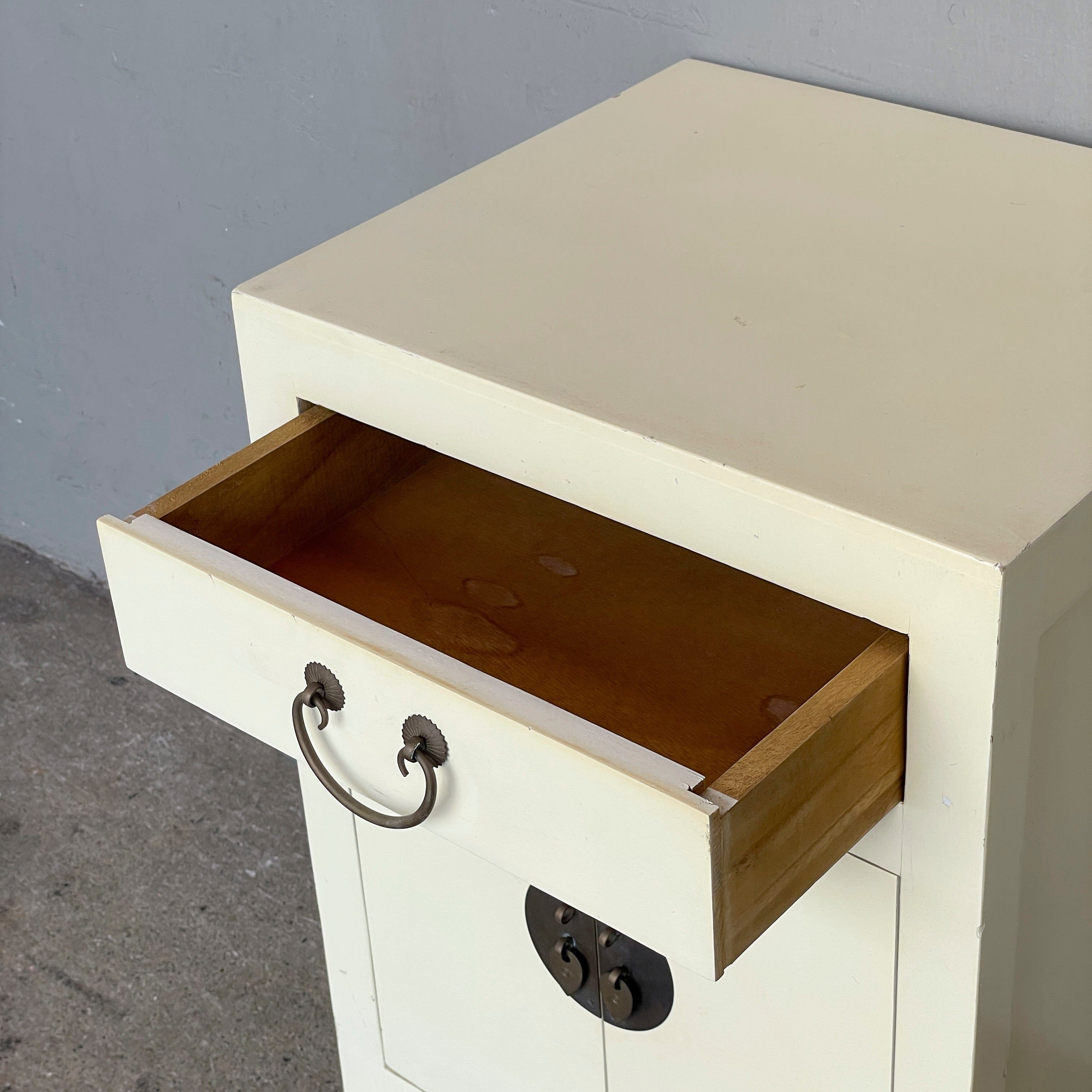 Cream White Elm Side Table