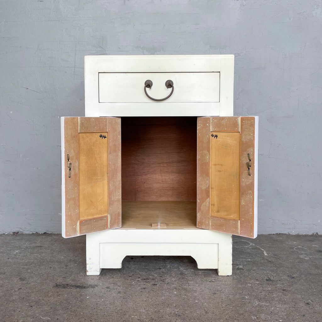 Cream White Elm Side Table