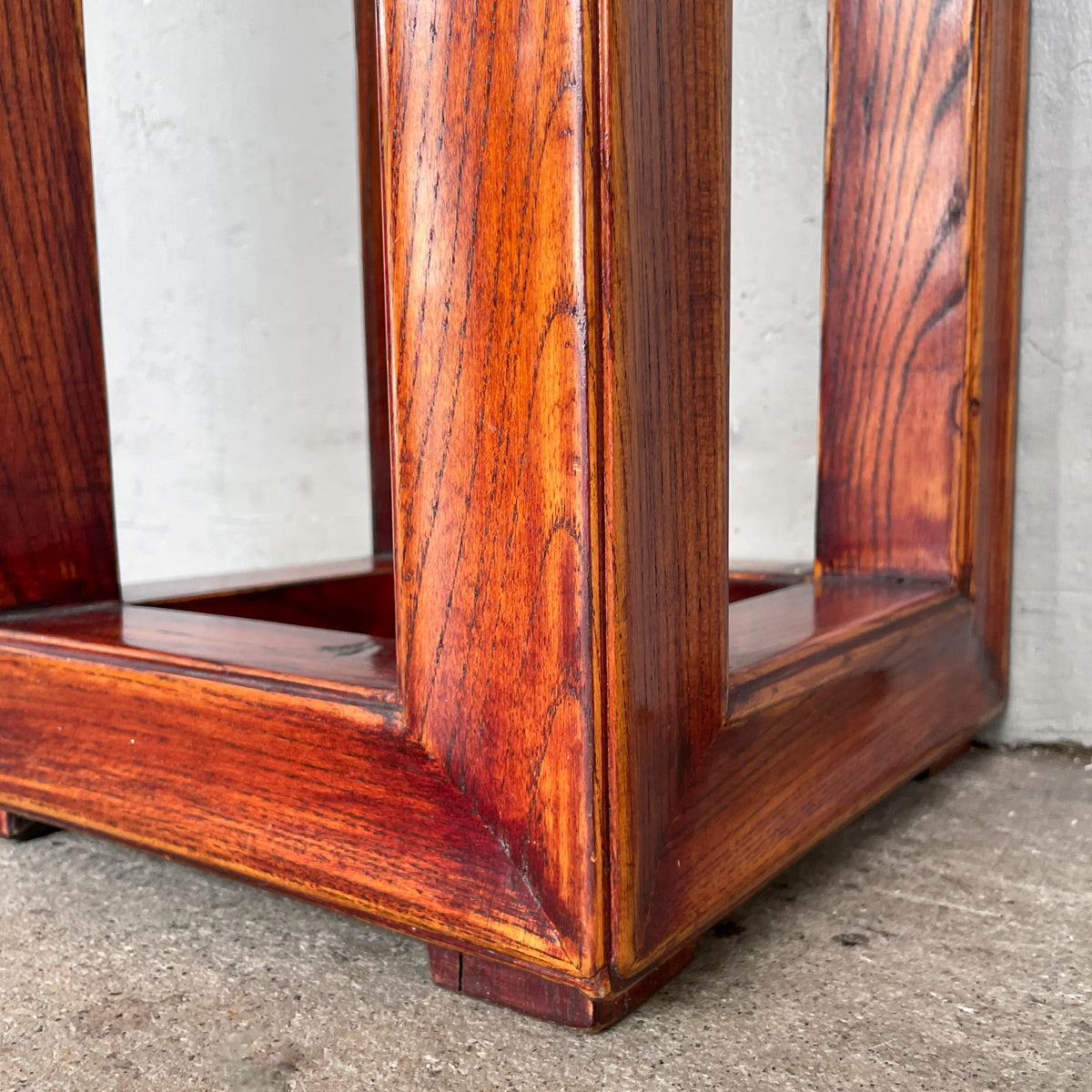 Cuboid Chinese Elm-wood Stand