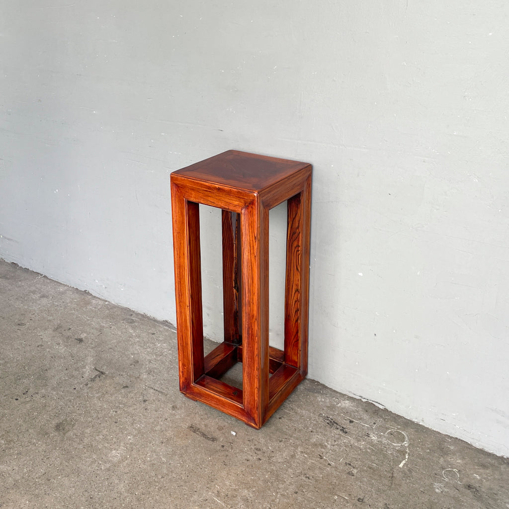 Cuboid Chinese Elm-wood Stand