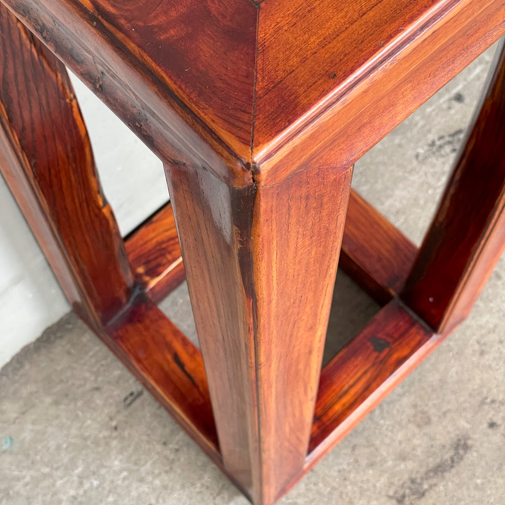 Cuboid Chinese Elm-wood Stand