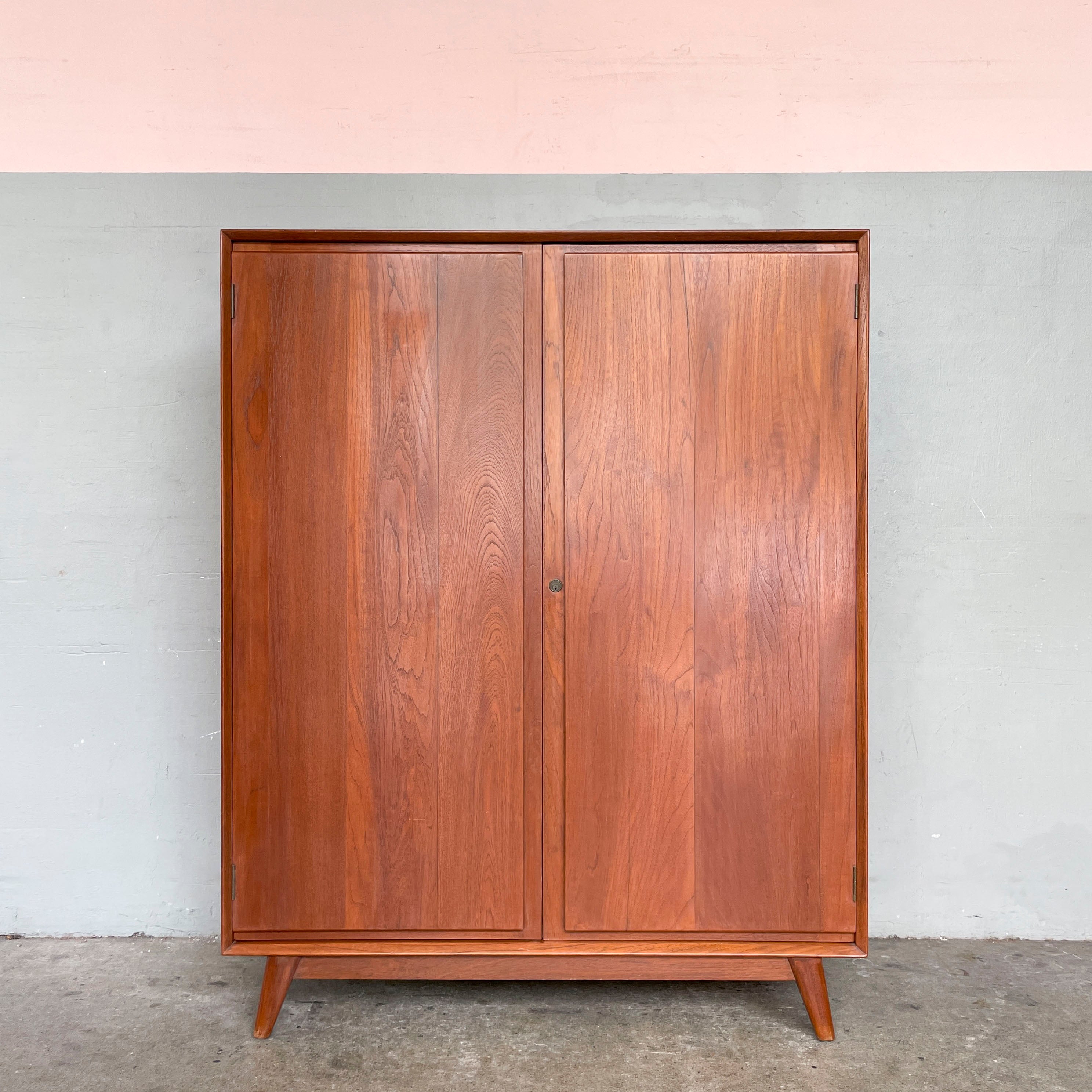 Short & Wide Vintage Teak Wardrobe
