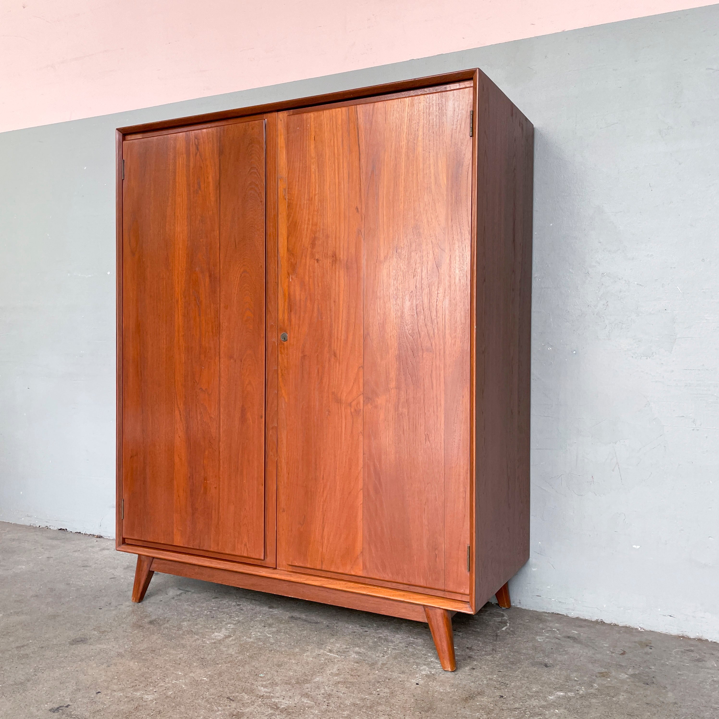 Short & Wide Vintage Teak Wardrobe