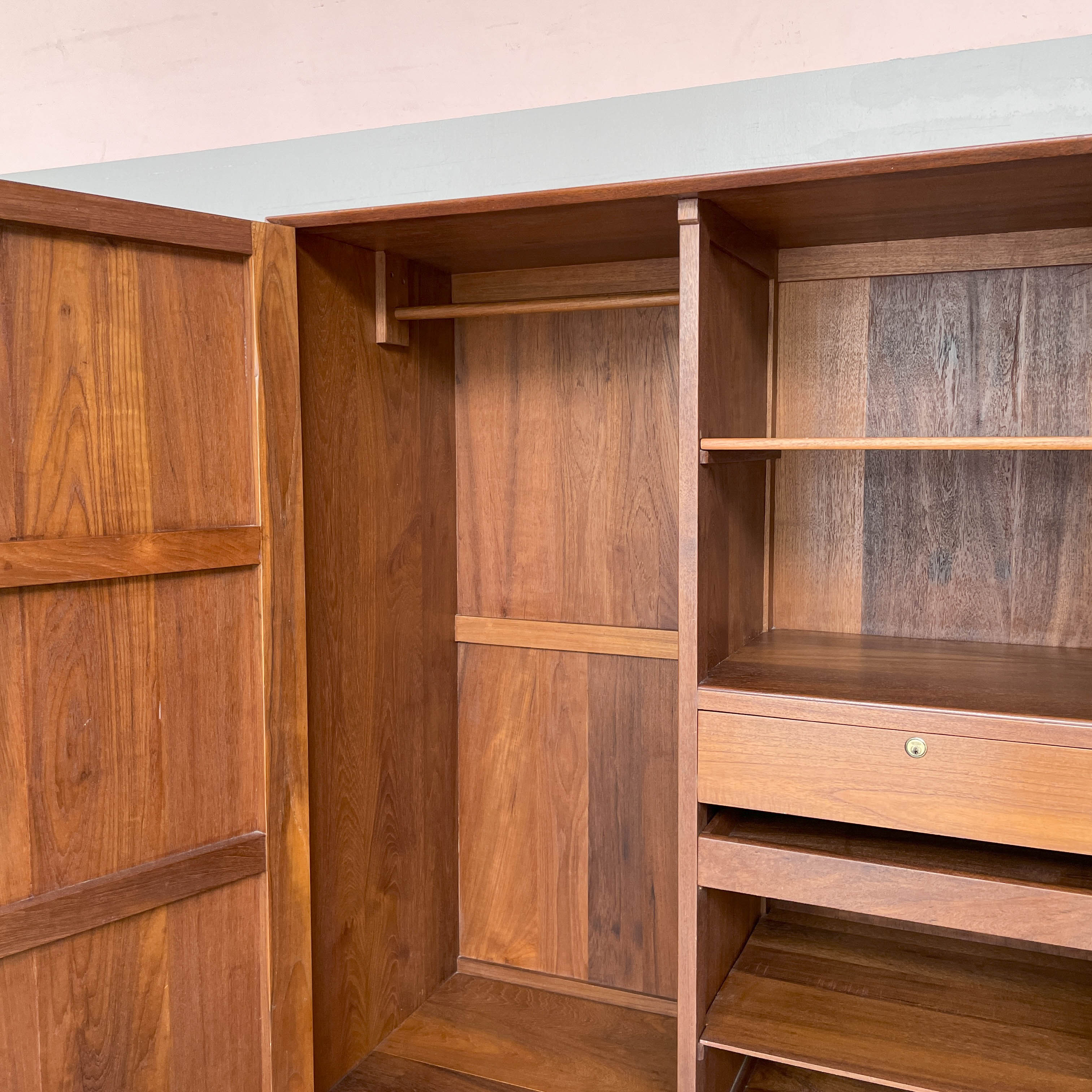 Short & Wide Vintage Teak Wardrobe