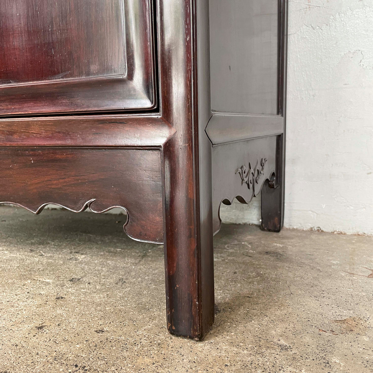 Chinese Zitan Cabinet with Carved Medallions