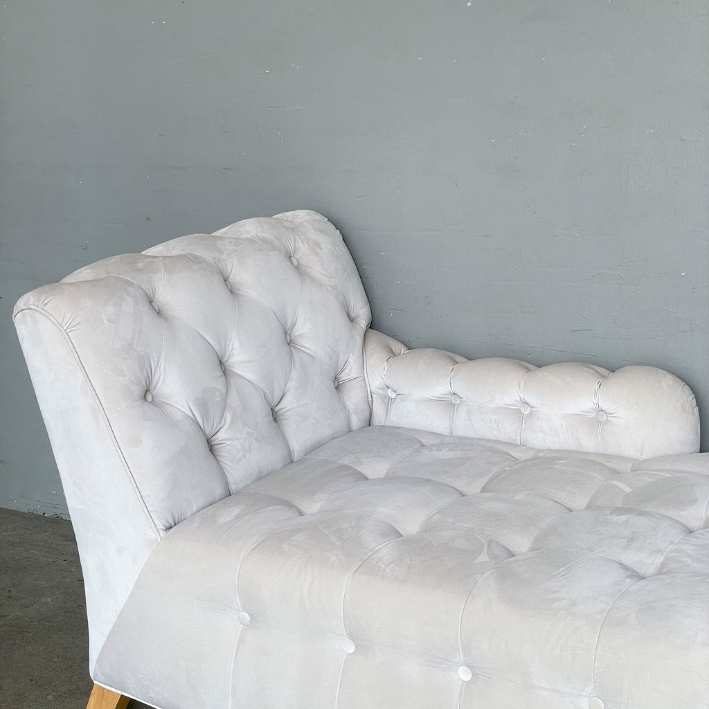 Light Grey Velvet Chaise Lounge