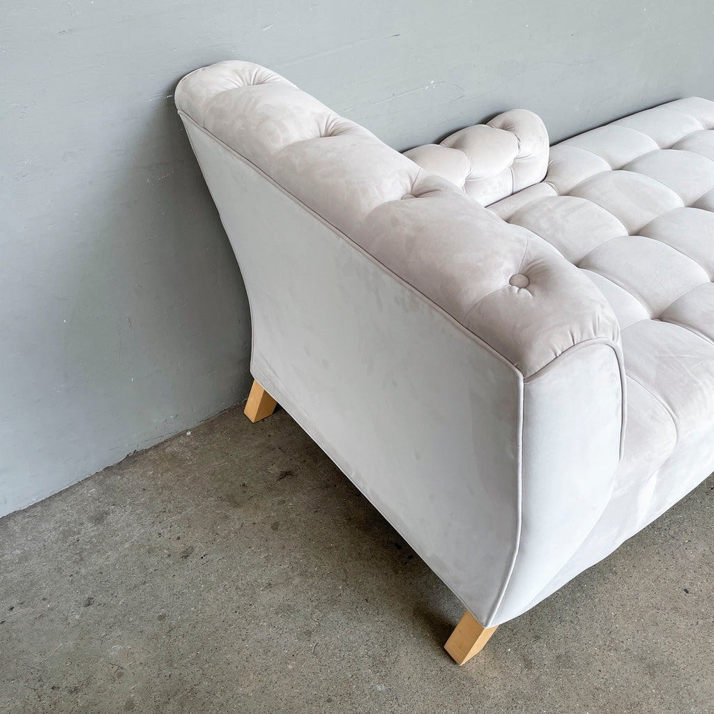 Light Grey Velvet Chaise Lounge