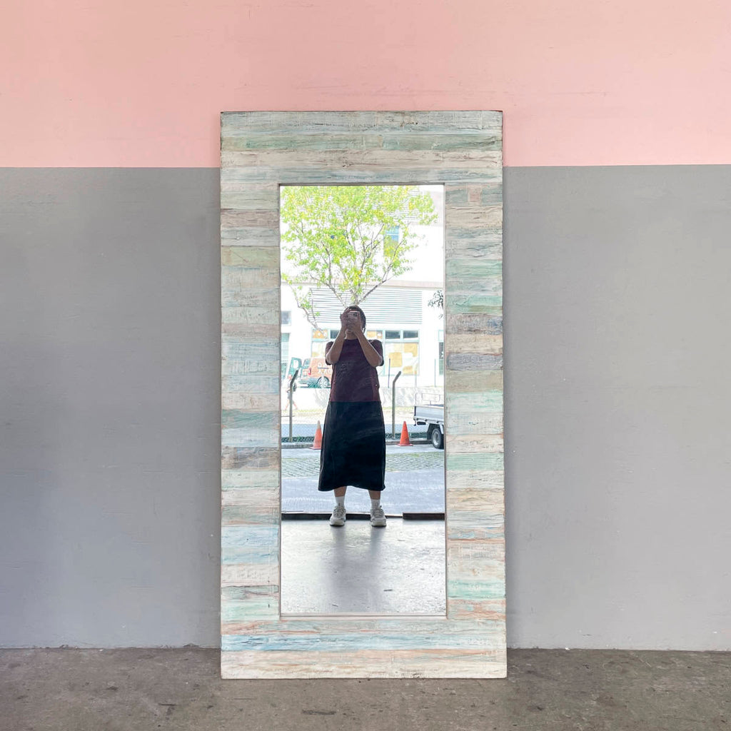 Whitewashed Teak Full-Length Mirror