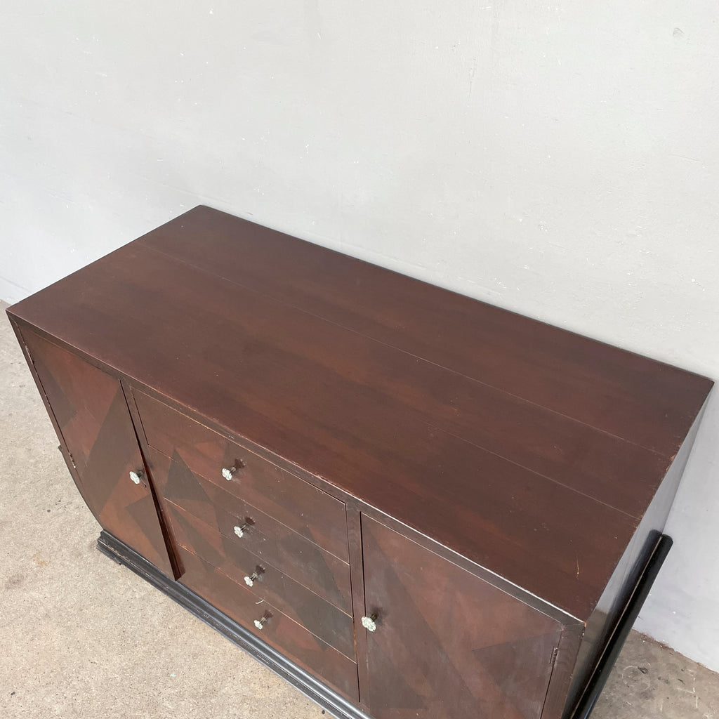 Vintage Sideboard with Geometric Marquetry