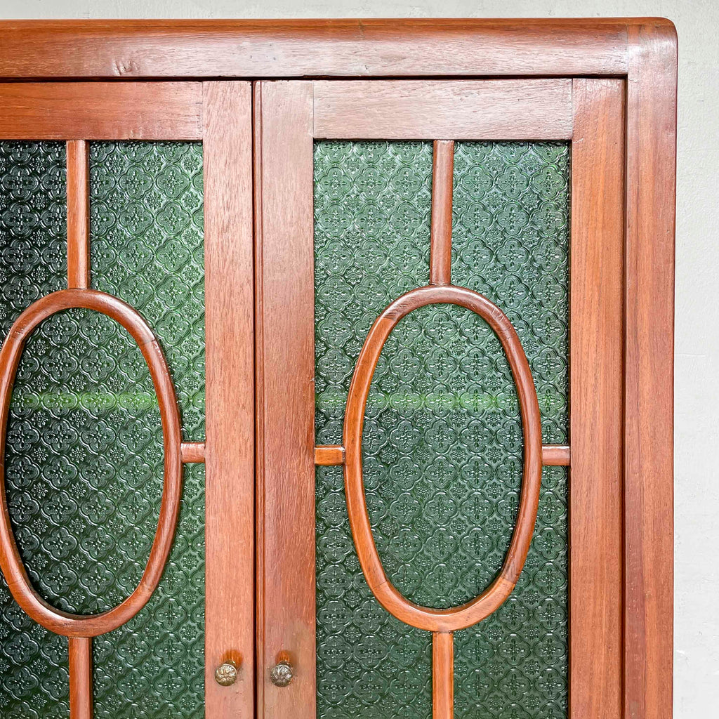 Refurbished Art Deco-Style Stained Glass Cabinet
