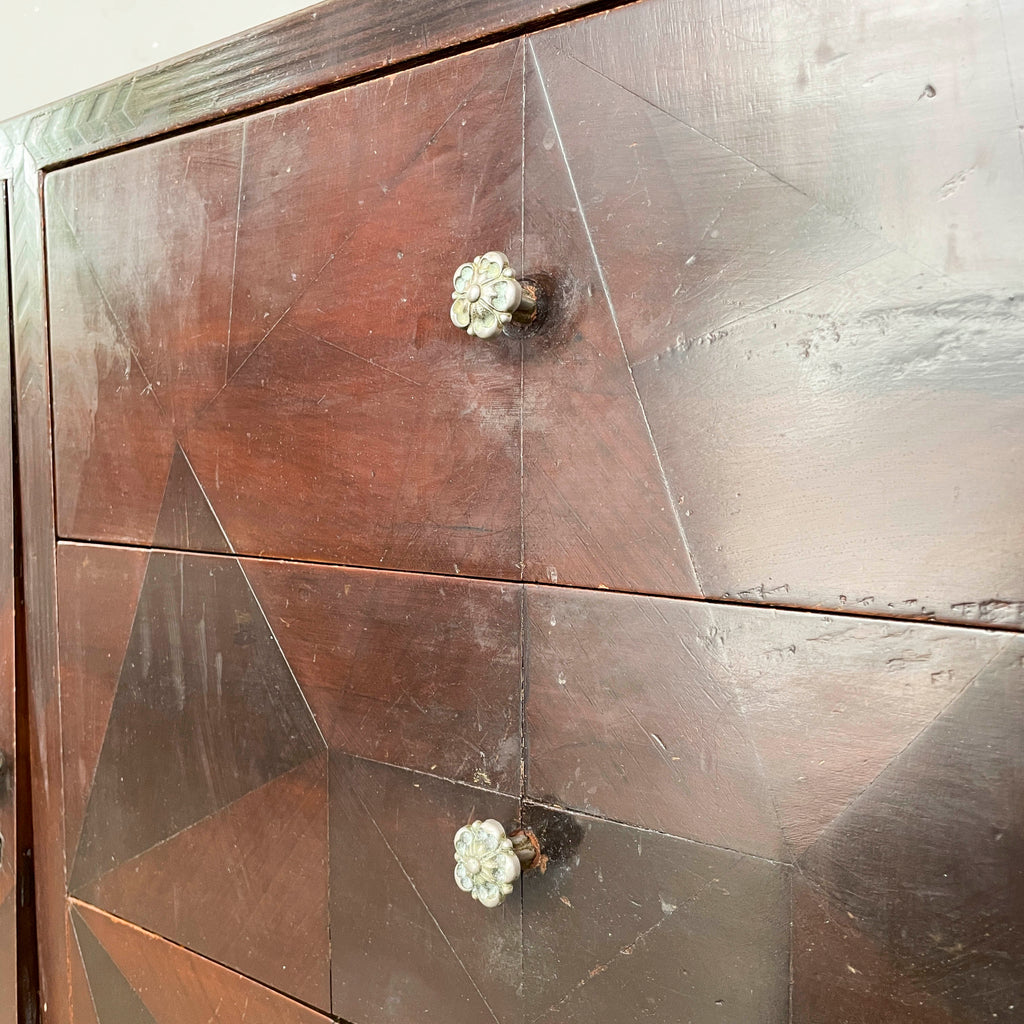 Vintage Sideboard with Geometric Marquetry