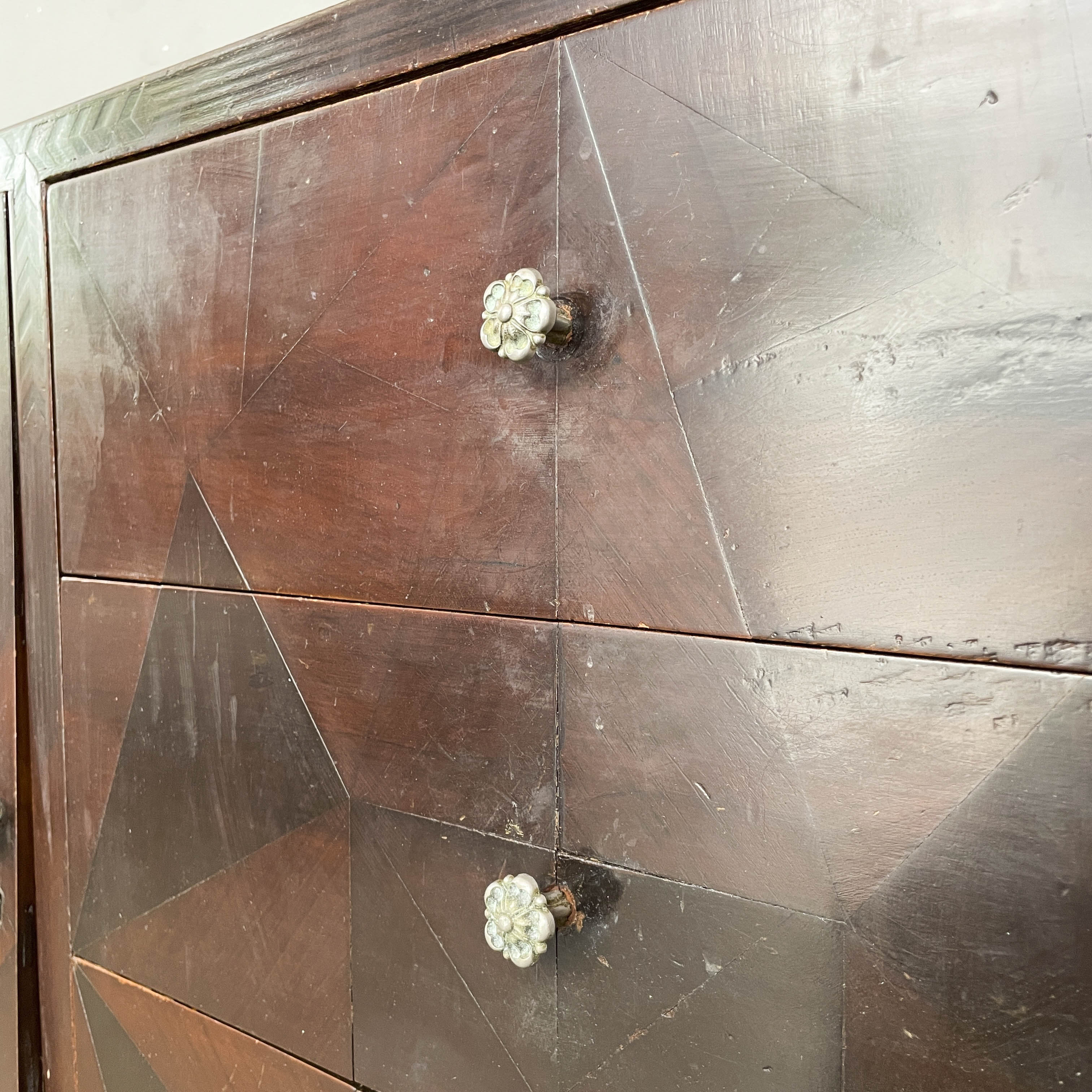 Vintage Sideboard with Geometric Marquetry
