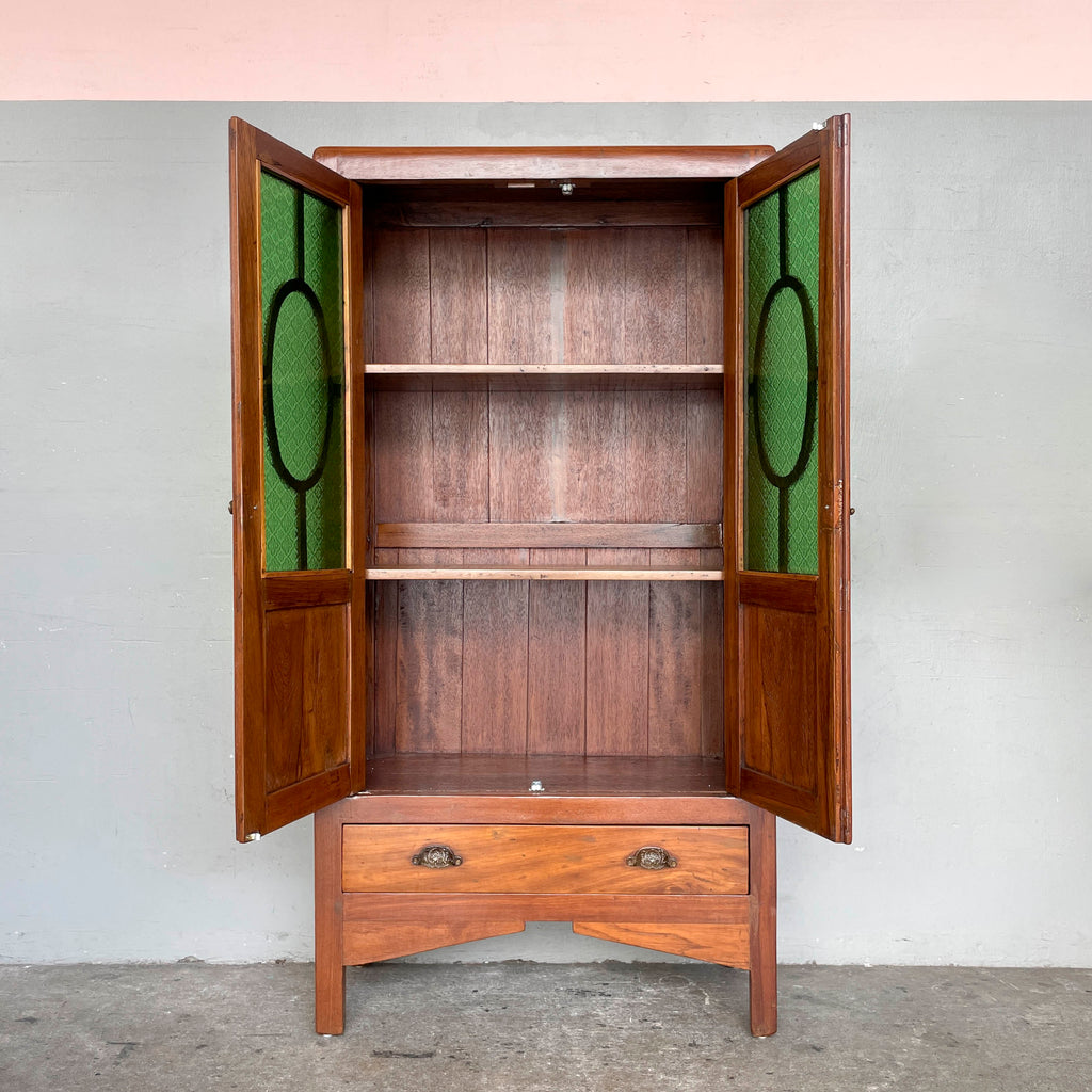 Refurbished Art Deco-Style Stained Glass Cabinet