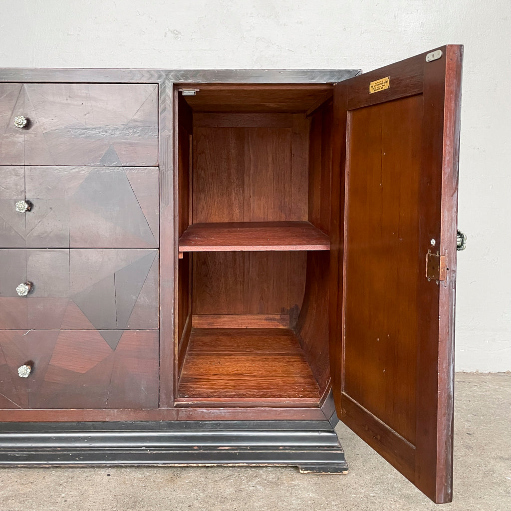 Vintage Sideboard with Geometric Marquetry