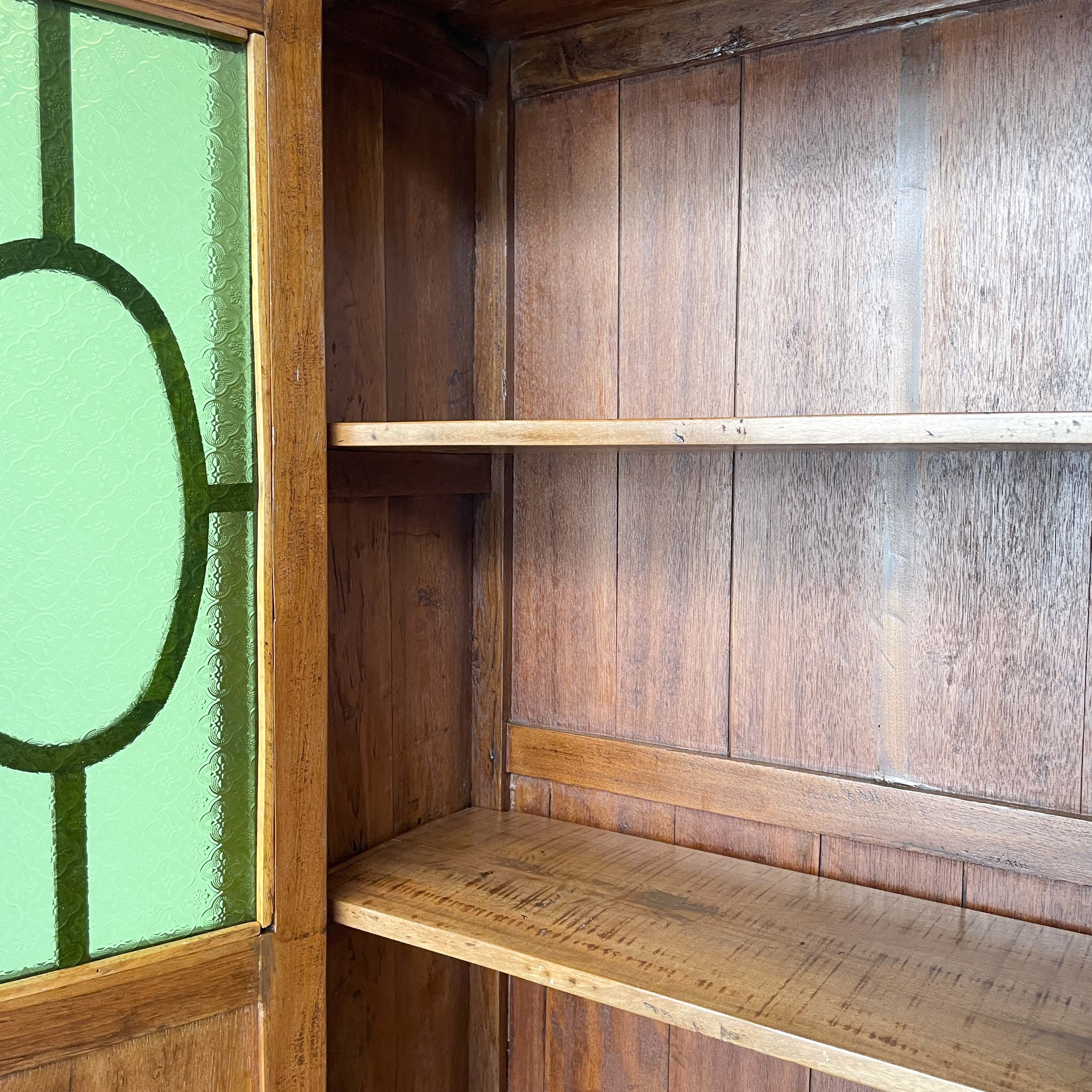 Refurbished Art Deco-Style Stained Glass Cabinet