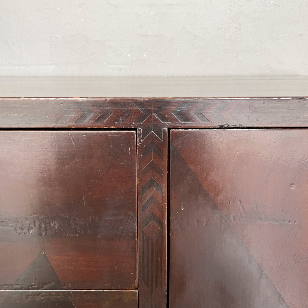 Vintage Sideboard with Geometric Marquetry