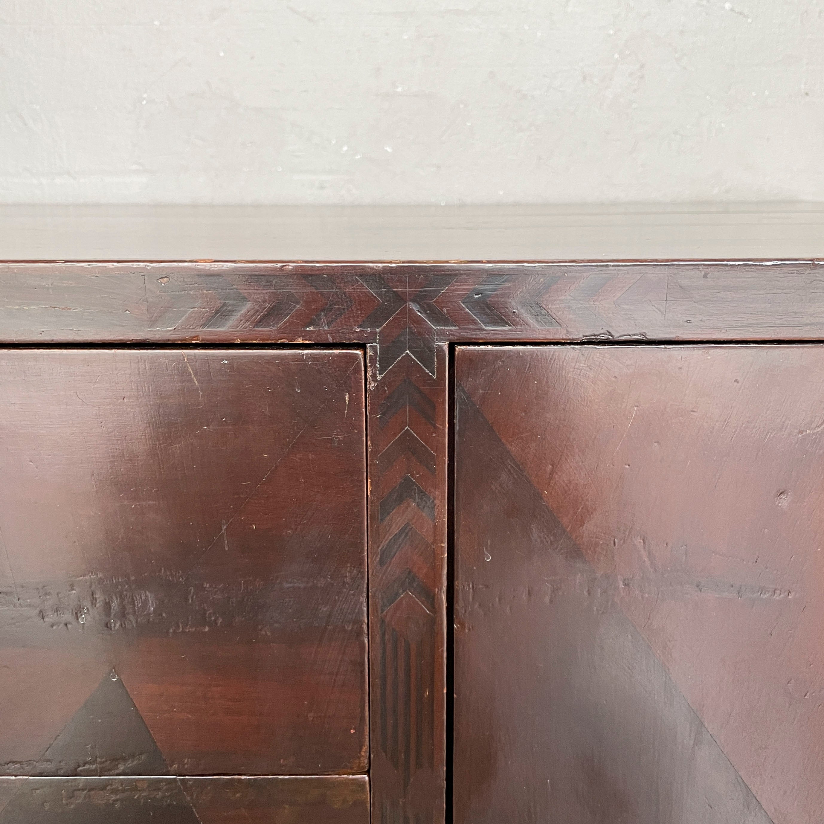 Vintage Sideboard with Geometric Marquetry