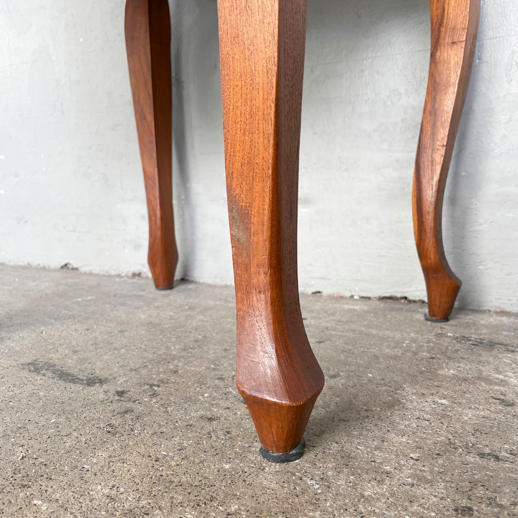 Curved Teak Slatted Armchair