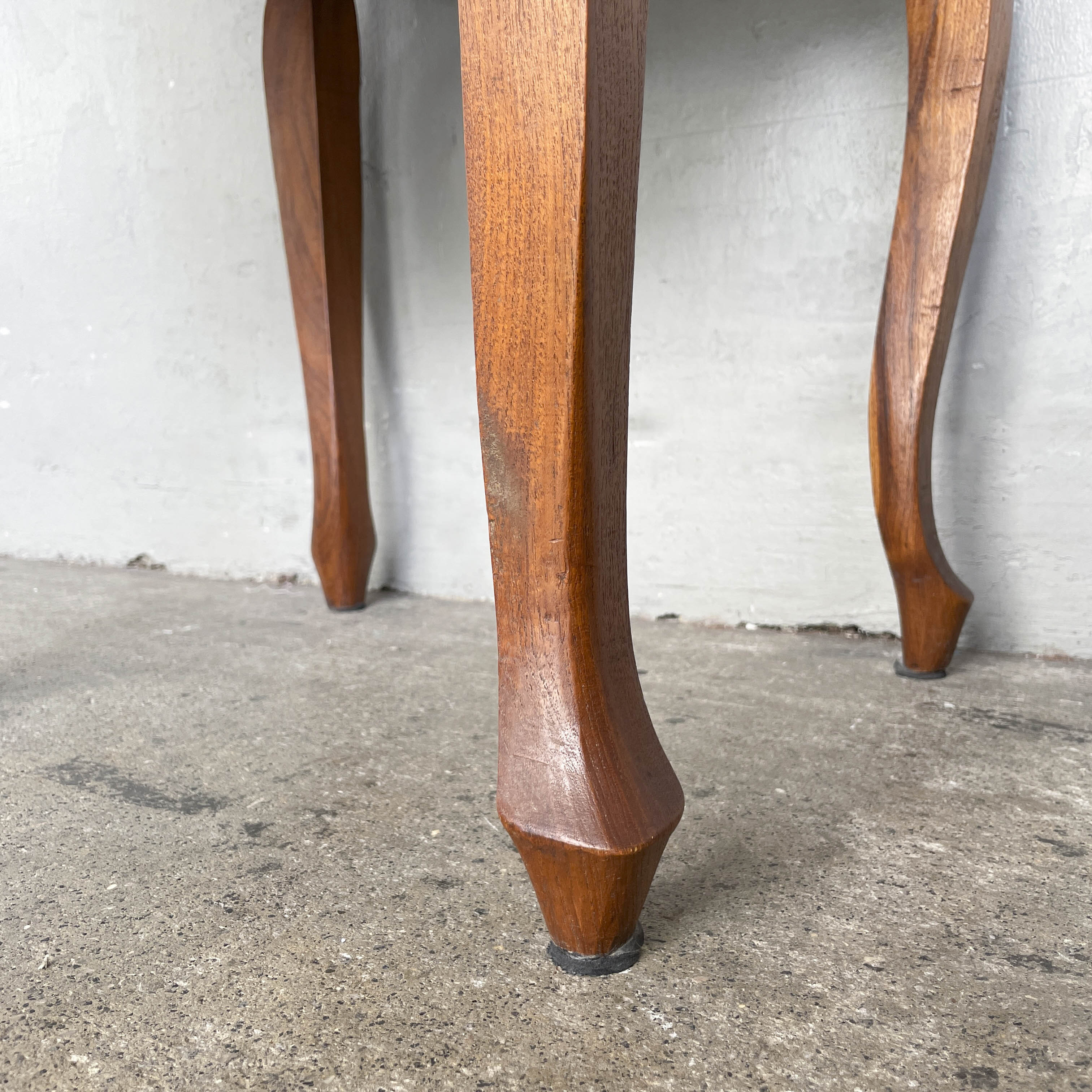 Curved Teak Slatted Armchair