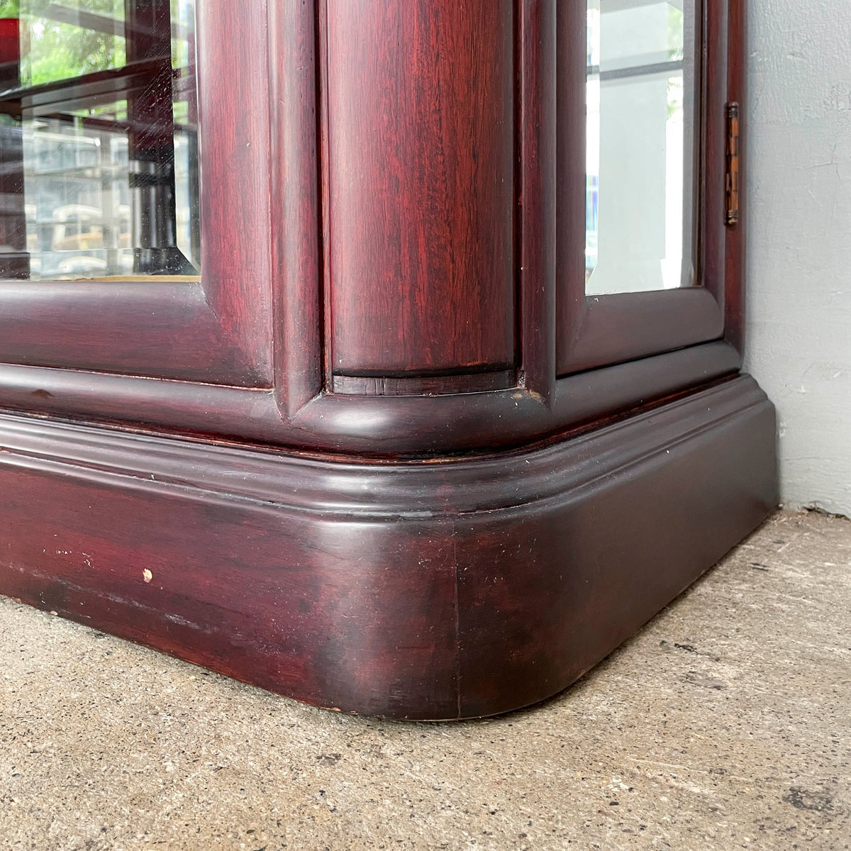Tall Rosewood Glass Display Cabinet with Lighting