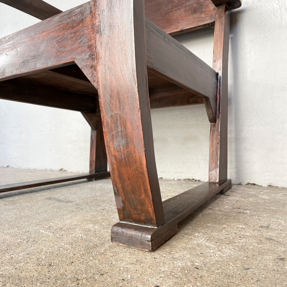 Rustic Curved Arm Wooden Armchair