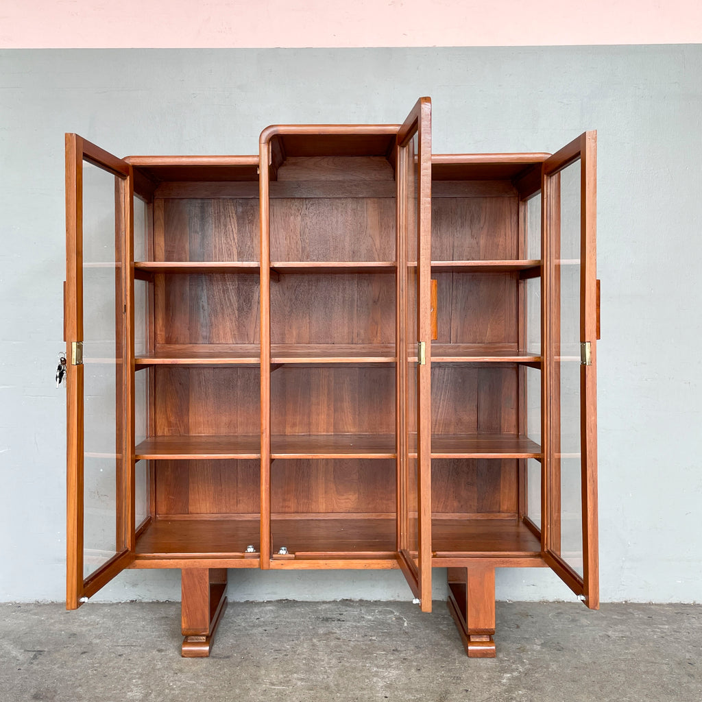 Refurbished Vintage 3-Door U-Leg Display Cabinet