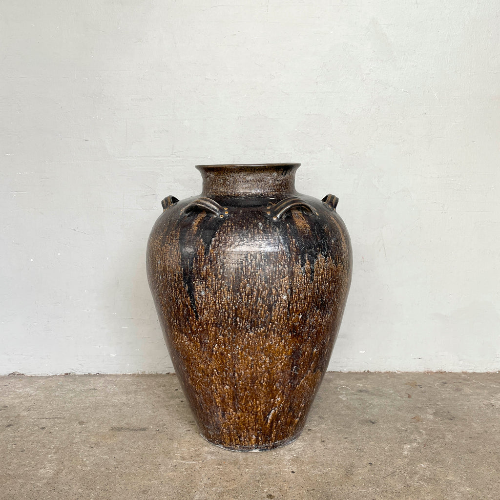 Large Vintage Glazed Ceramic Vessel