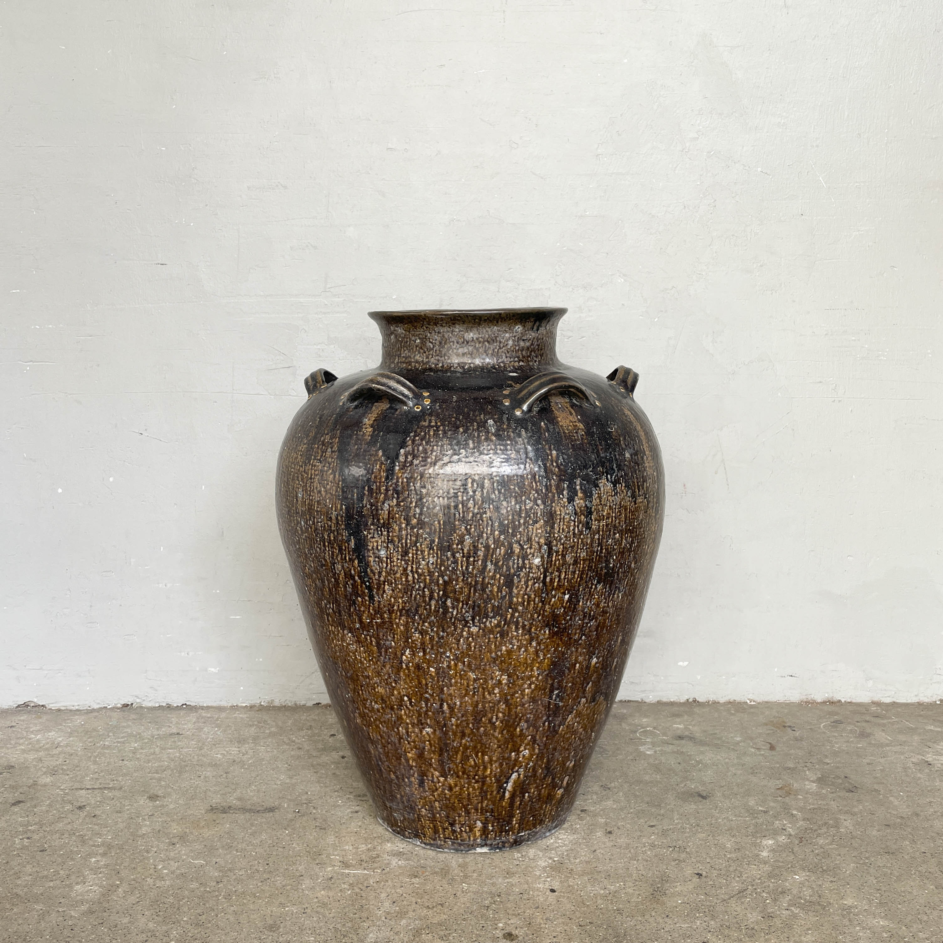 Large Vintage Glazed Ceramic Vessel