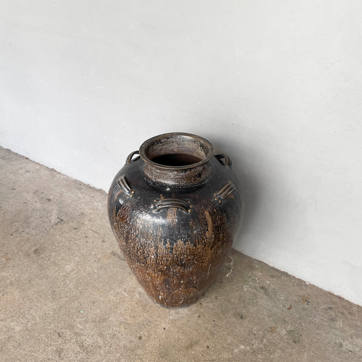 Large Vintage Glazed Ceramic Vessel
