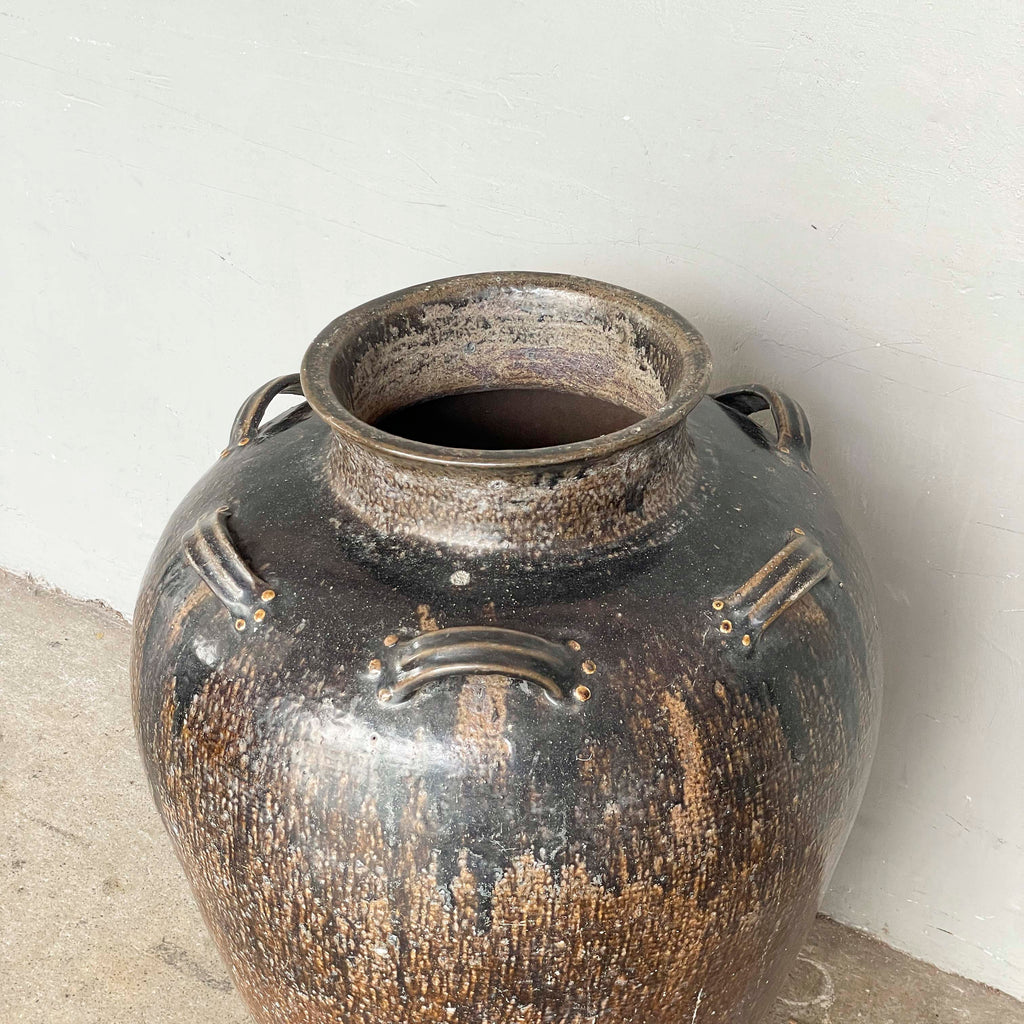 Large Vintage Glazed Ceramic Vessel