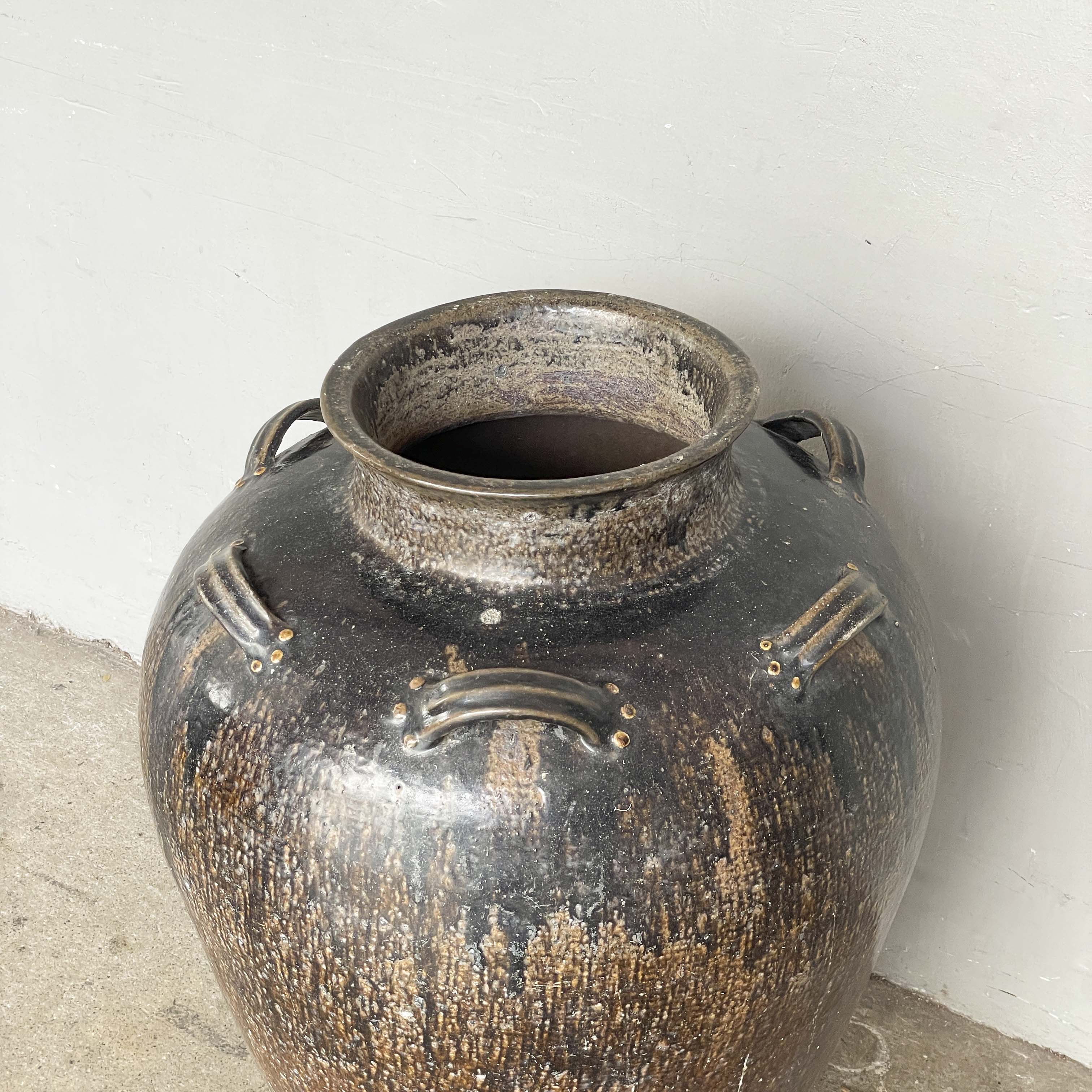 Large Vintage Glazed Ceramic Vessel