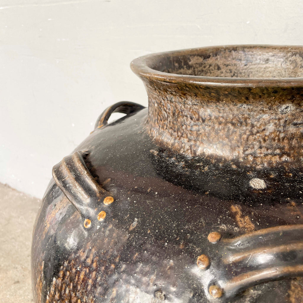 Large Vintage Glazed Ceramic Vessel