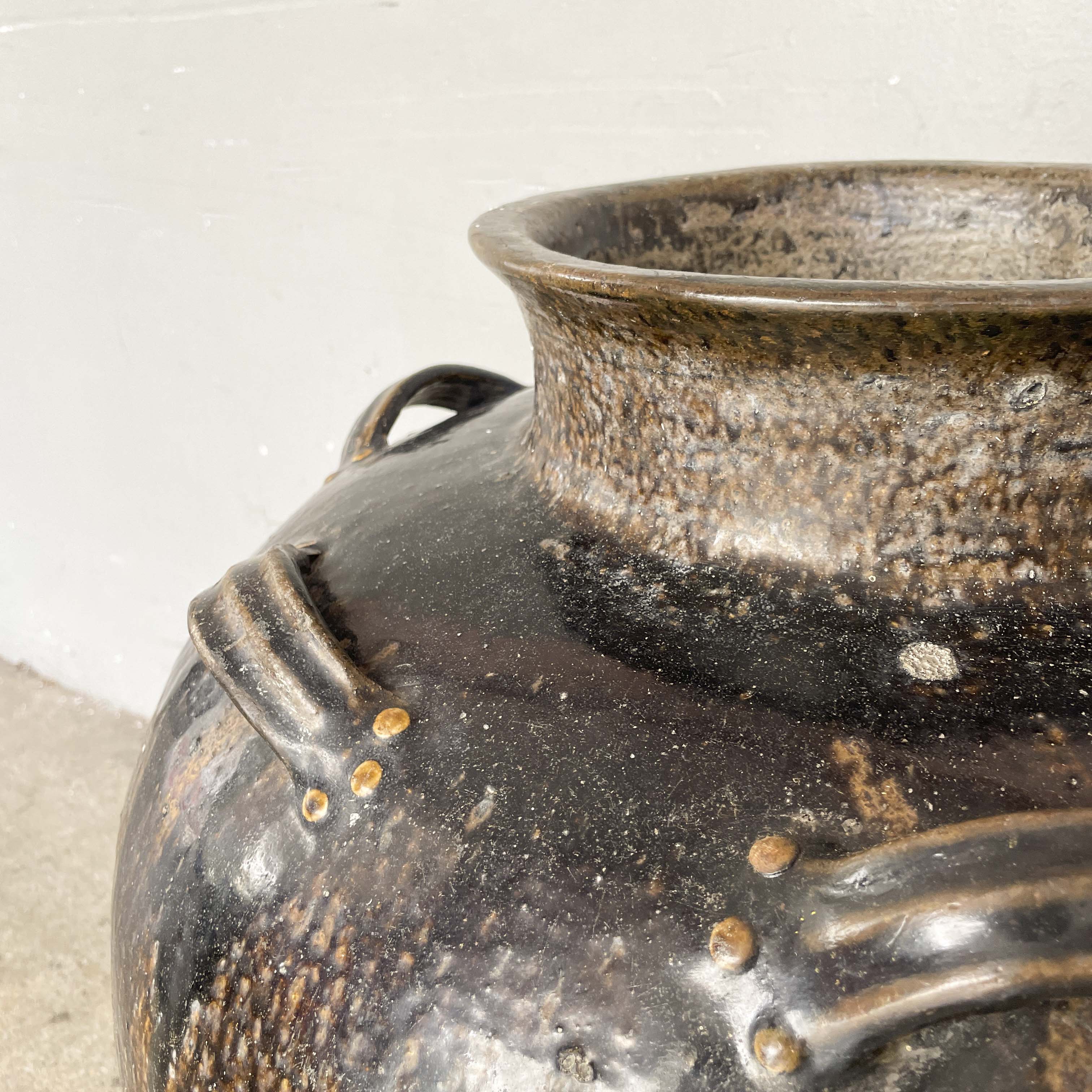 Large Vintage Glazed Ceramic Vessel
