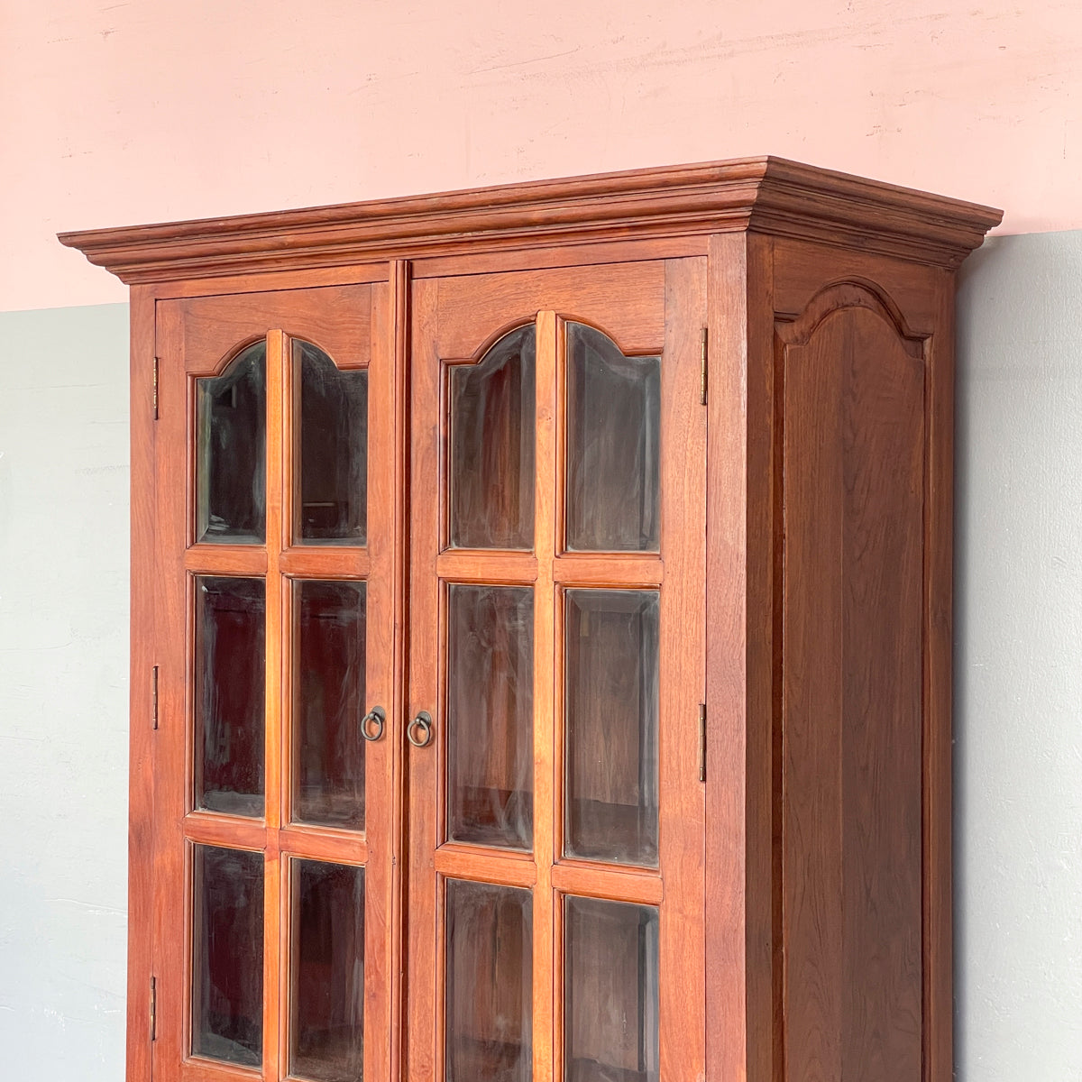 Two-Tier Teak Display Cabinet