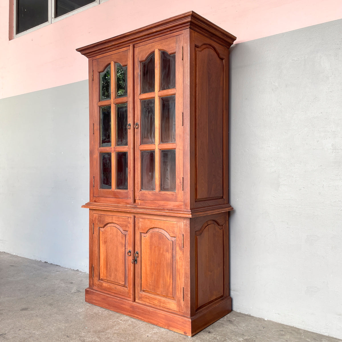 Two-Tier Teak Display Cabinet