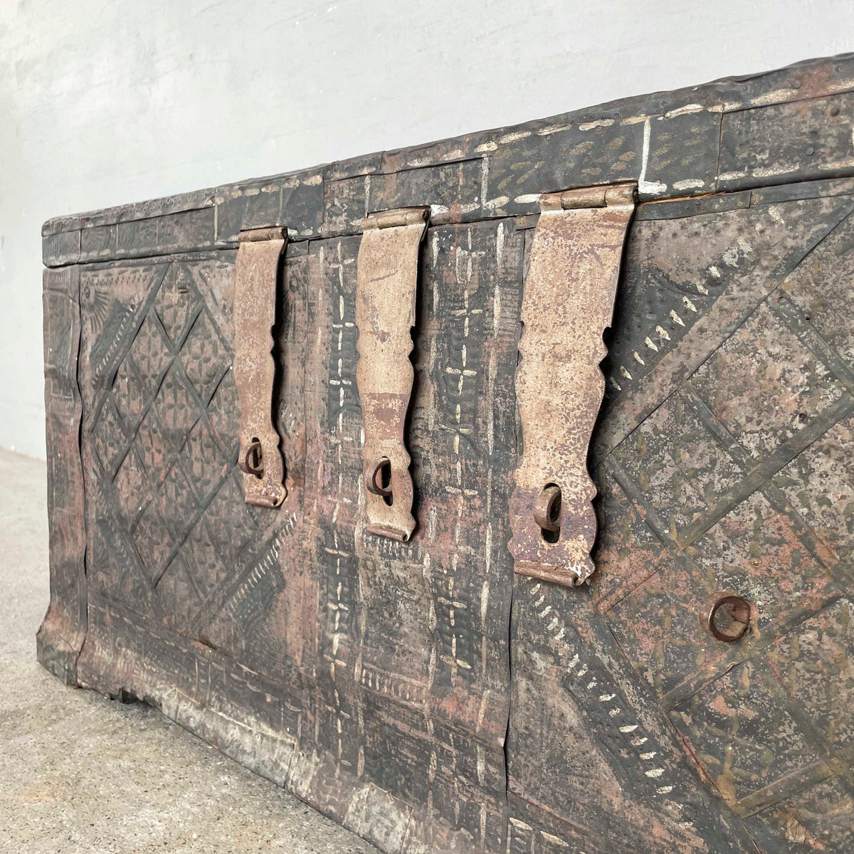 Vintage Embossed Metal Chest Trunk