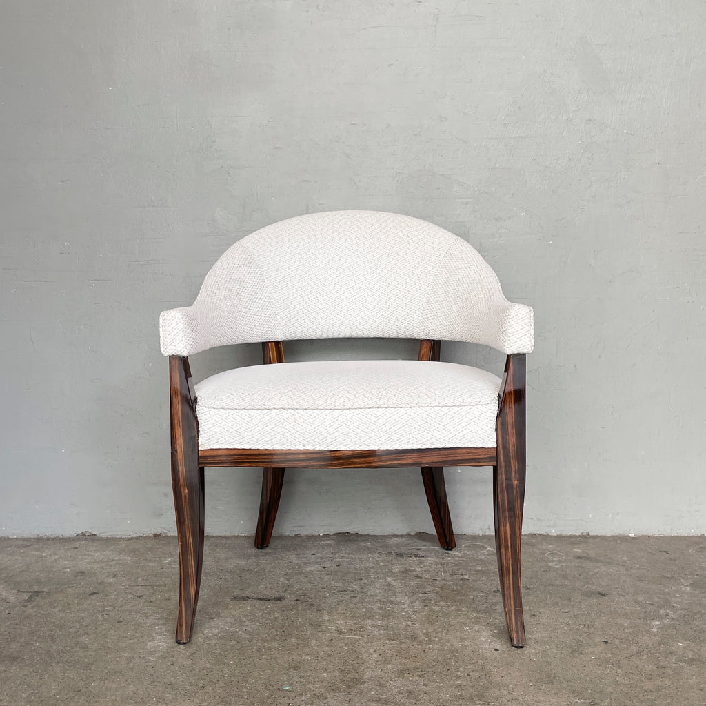 White Curved Back Armchair