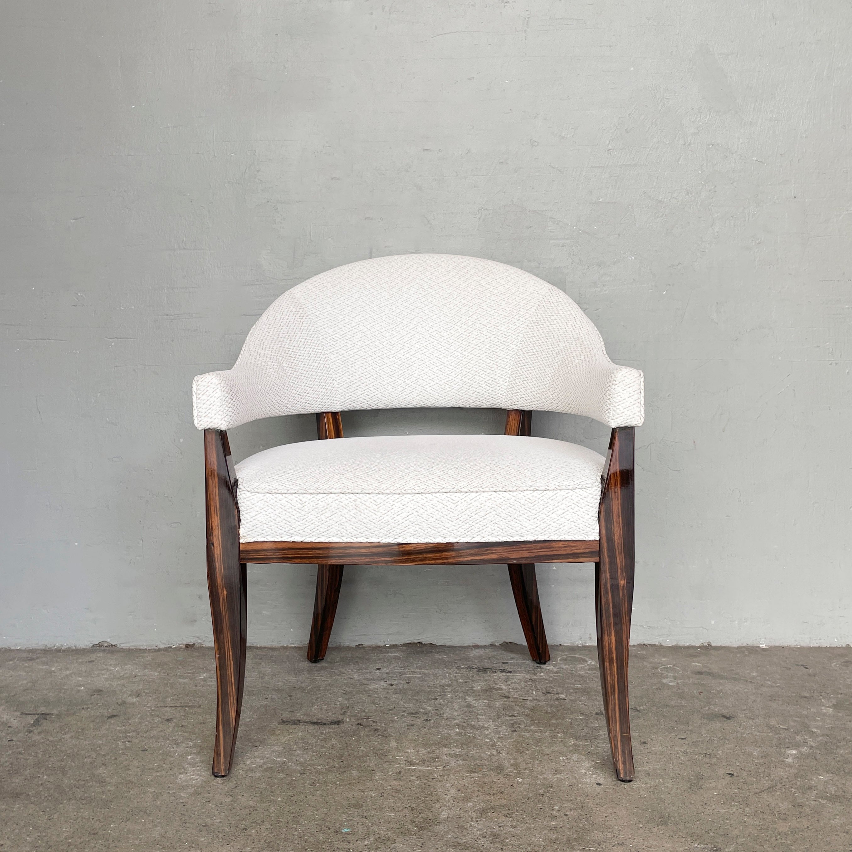White Curved Back Armchair