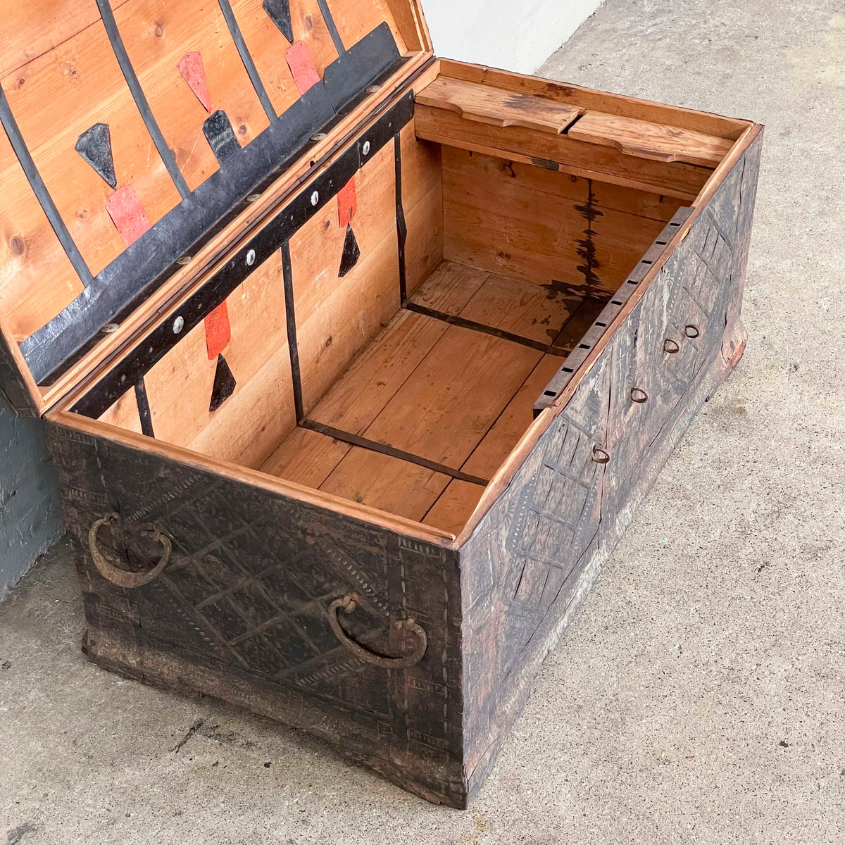 Vintage Embossed Metal Chest Trunk