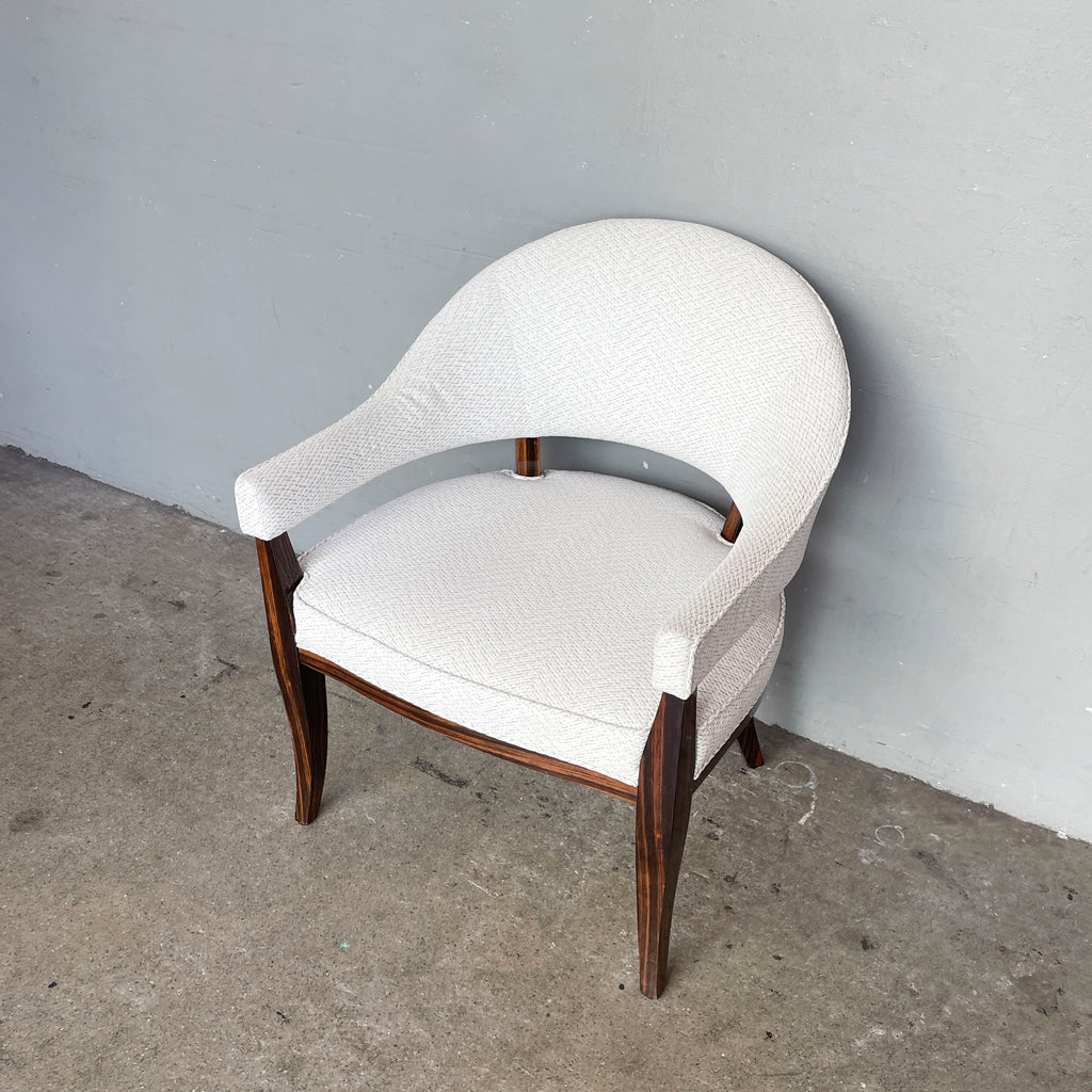White Curved Back Armchair