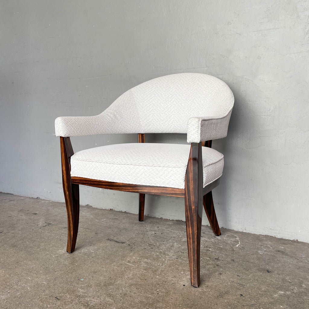 White Curved Back Armchair