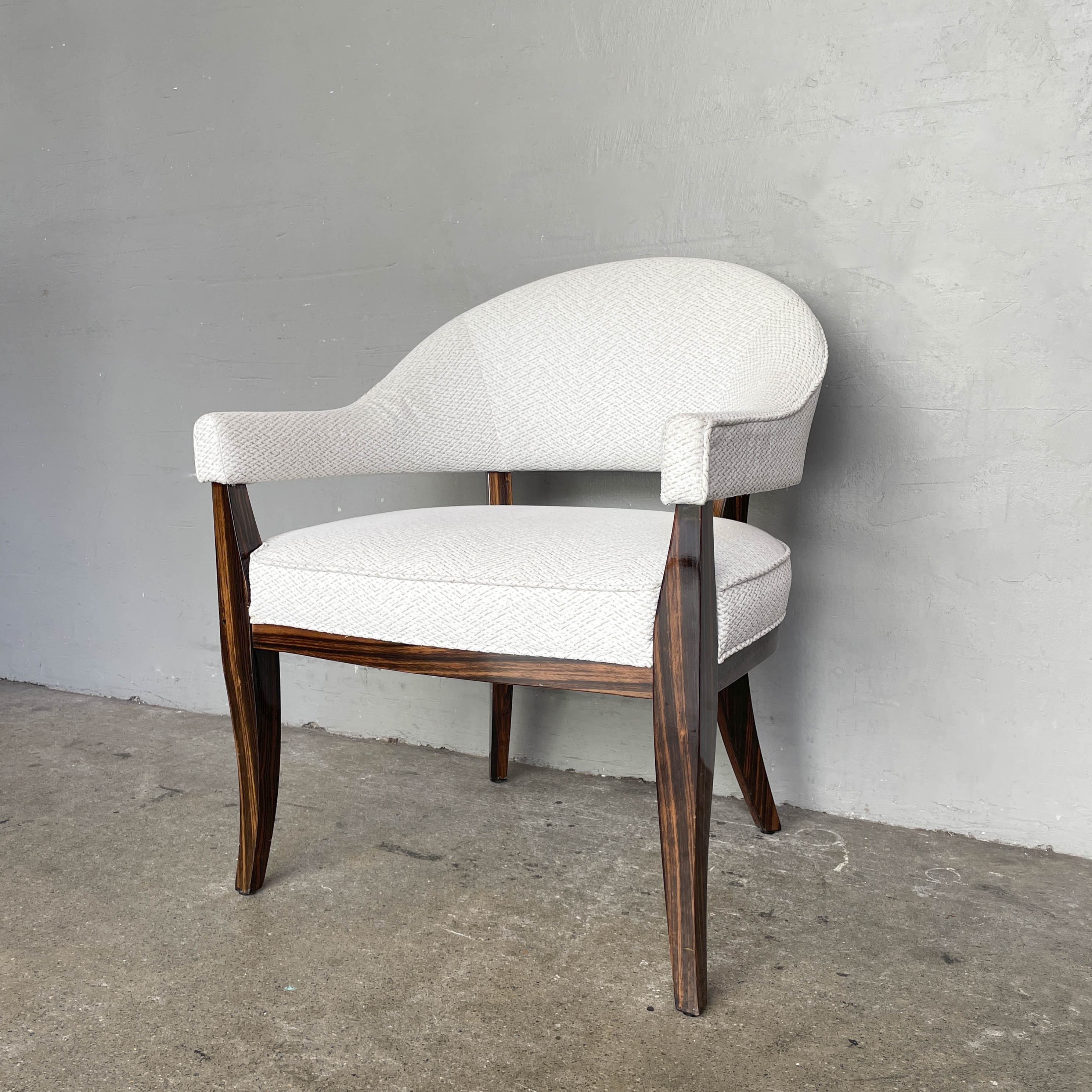 White Curved Back Armchair
